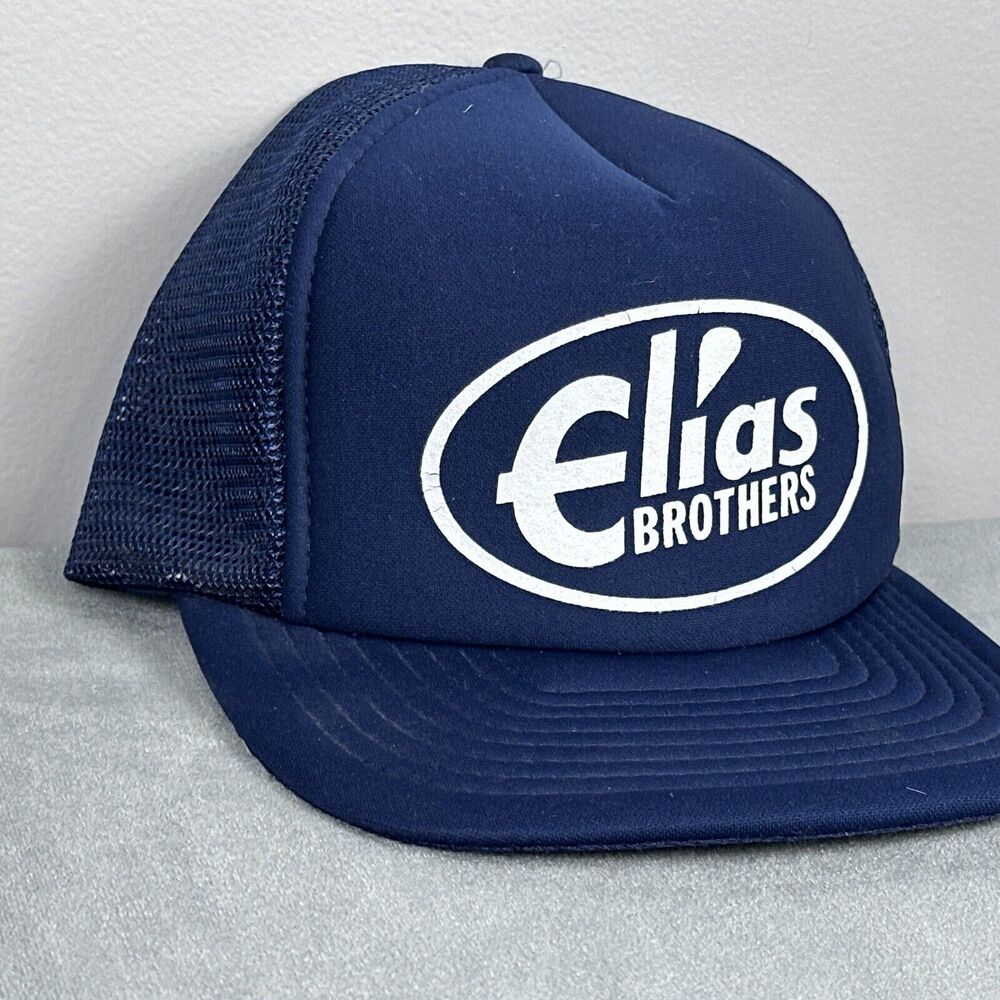 Vintage Calhead Elias Brothers Big Boy Mesh Trucker Snap Back Cap Hat Blue Adult